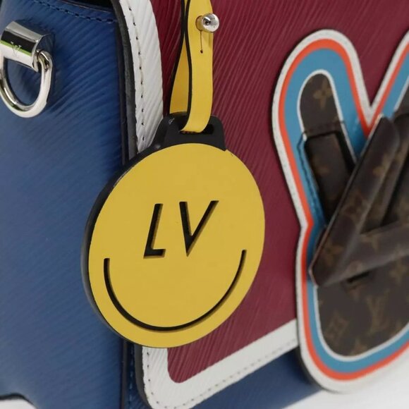 LOUIS VUITTON Epi Peace Love Twist MM Hand Bag Red Blue - Picture 6 of 16